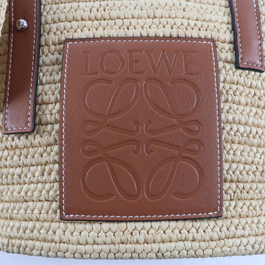 Pristine LOEWE Handbag Elephant Basket Small Raffia Women Used