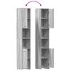 Bathroom Cabinet Grey Sonoma 30 x 30 x 183.5 cm Engineered Wood