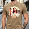 Funny Jesus Selfie Graphic T Shirt Unisex Soft Cotton Crew Neck Short Sleeve Trendy Casual Tops For Christians And Humor Fans