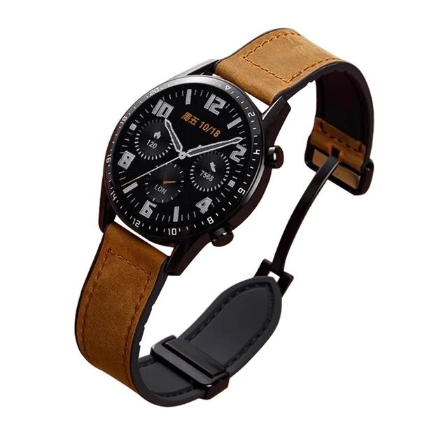 Leather Silicone Strap For Huawei Watch GT 5 46mm 41mm Sports Band Magnetic Leather Watchband For Huawei GT5 GT4 GT3 GT2 GT2e