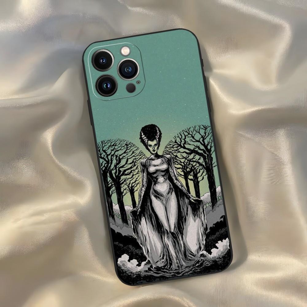 Bride Of Frankenstein Phone Case for Iphone 15 14 13 12 11 Pro Max Xr X Xs Mini 8 Plus SE 2022 Black Soft Silicone Cover
