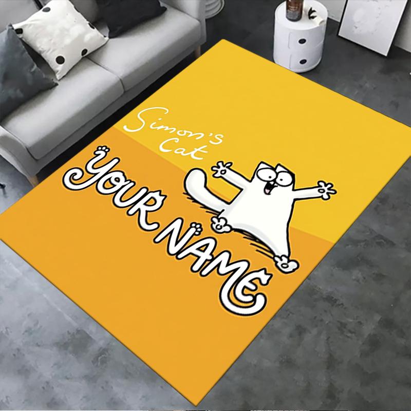 Custom Name Simon‘s cat Carpet Rug for Living Room Bedroom Home Sofa Decoration,Kids play Non-slip Floor Mat