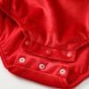 British Baby Spring and Autumn Clothing for Girls, New Chinese-Style Stylish Romper, Red Full-Month Hundred-Day Outing Jumpsuit