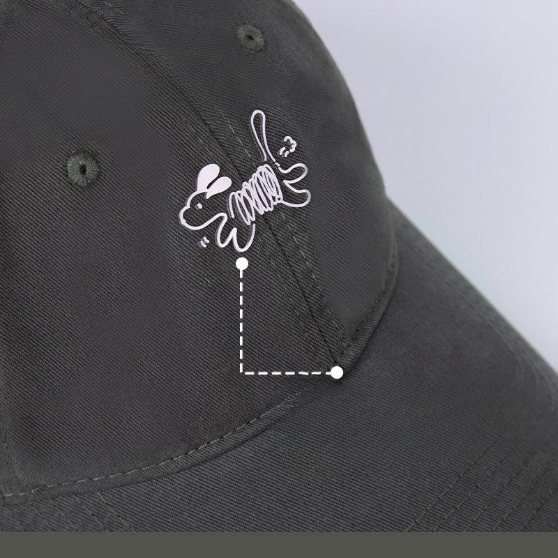 New Cartoon Lazy Puppy Versatile Embroidered Baseball Cap Showing Off The Face of A Small Big Head Circumference Sun Shading Baseball Cap