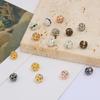 20Pcs Metal Brass Filigree Beads Hollow Rhinestone Ball Beads Diy Beads for Jewelry Making