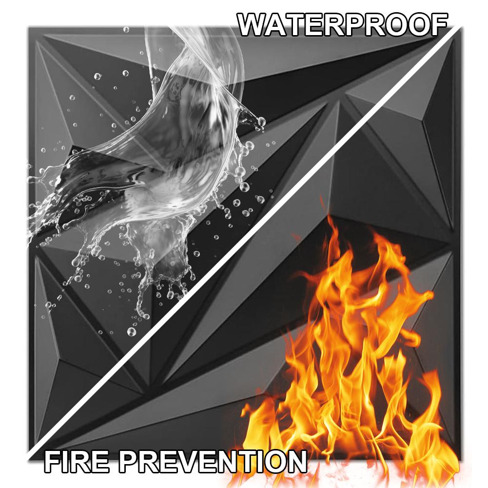 50 шт. Стеновые панели 30x30см Настенная плитка Панельная форма Черный/Белый 3D Обои для гостиной Игровой комнаты ТВ-фона