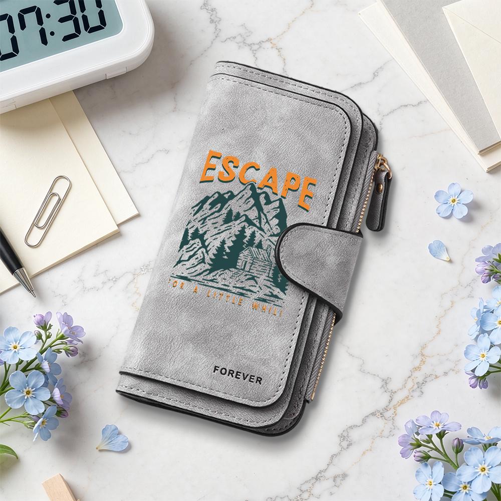 Vintage Wallet for Outdoor Lovers Stylish Multi Card Holder Portable Daily Use Purse