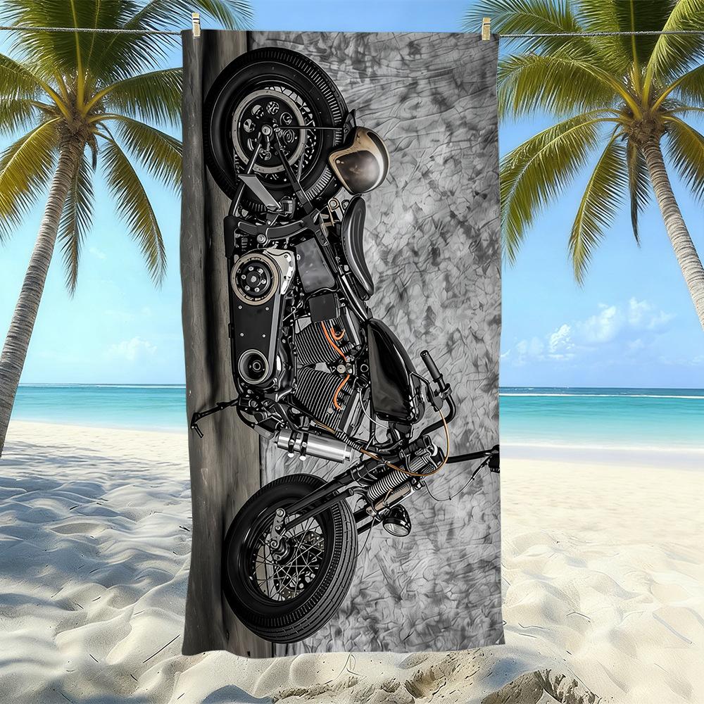 Seaside Microfiber Beach Towel, Water-Absorbing Quick-Drying Double-Sided Velvet Printed Bath Towel