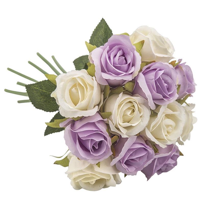 Rose Artificial 12head Bouquet Silk Flowers Wedding Party Home Decoration