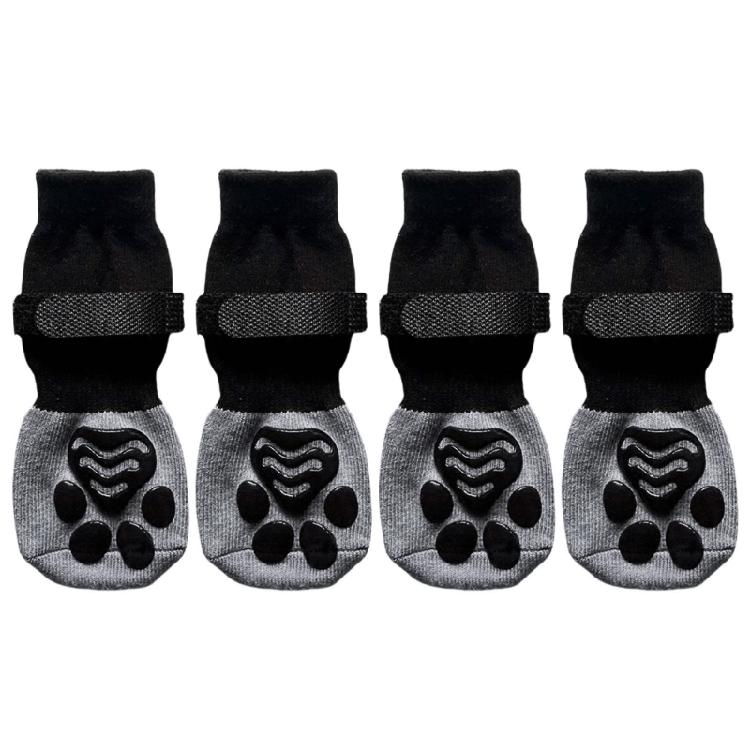 2 пары носков для собак, чехлы для лап, зимняя обувь для питомцев, нескользящая подошва, уличные ботинки
