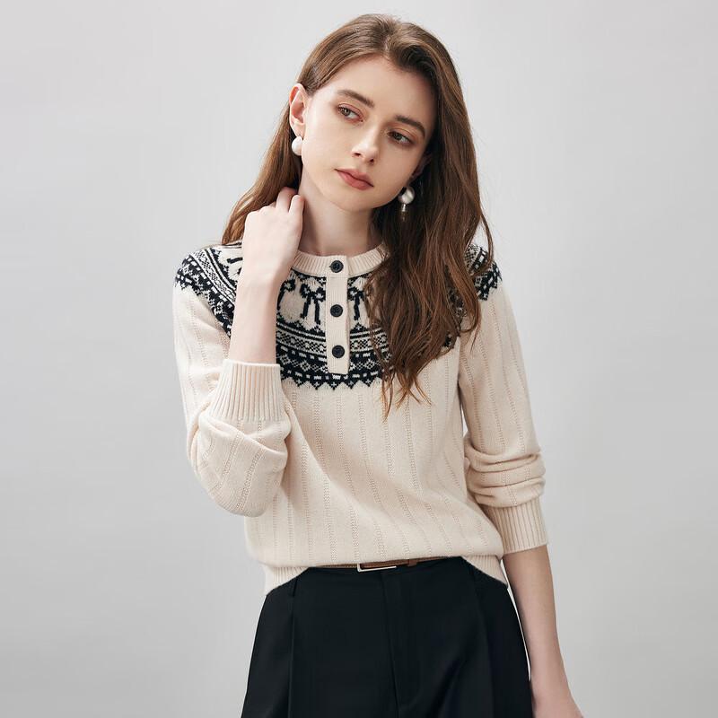 Женский толстый шерстяной свитер Comon Boca с узором Fair Isle и круглым вырезом