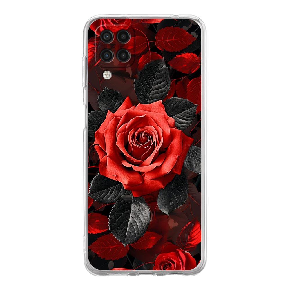 Красивый Чехол для Телефона с Красными Розами Для Samsung A13 A33 A73 A53 A23 A51 A71 A21S A12 A31 A41 A05s A03S A15 A25 A32 5G