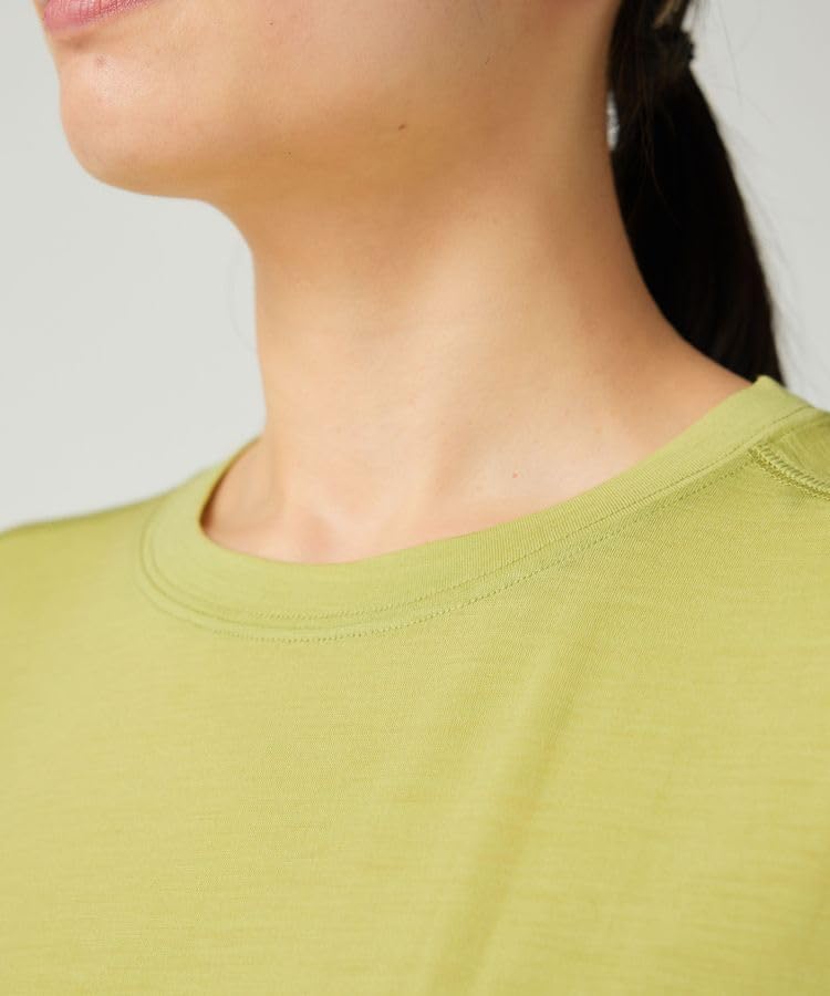 Snow Peak Merino Wool Long Sleeve Light Size Cut and and T-Shirt SW-25AU015, Green, M, Sewn, Men's Women's