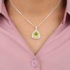 Green Peridot Gemstone 925 Sterling Silver Jewelry Zircon Pendant For Women Gift CZP-8-1