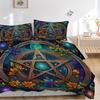 3pcs Mystic Pentagram Enchanted Pattern Bedding Set, 1* Cover + 2*Pillowcases, Printed Bedding Set, Soft and Comfortable, Suitable for Bedroom an