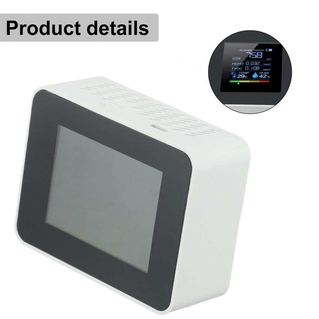 Carbon Dioxide Detector 5-in-1 Air Quality Detector Audible Alarm Easy To Use