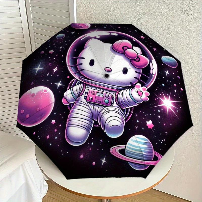 1pc Hello Kitty Space Adventure Umbrella with Plastic Handle,Suitable for All Seasons Home Travel Outdoor UmbrellaSanlio606