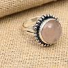 Rose Quartz Gemstone Handmade 925 Sterling Silver Ring Jewelry For Thanksgiving