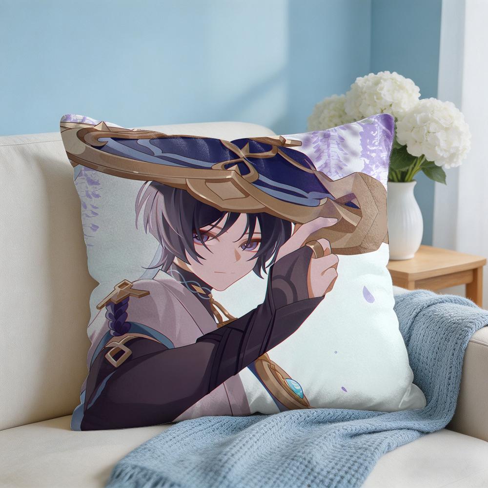 Scaramouche Genshin Impact Cushion Cover Square Pillow Bedroom Sofa Leisure Comfort Living Room Home Decoration X