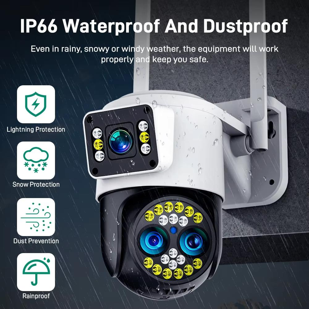 4K 8MP IP камера WiFi наружная водонепроницаемая 10x зум 4G беспроводная камера Yoosee тройной объектив двойной экран голосовой цветной ночное видение CCTV