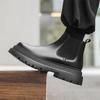 Модные высококачественные мужские классические повседневные кожаные ботинки челси, роскошные дизайнерские ботинки на толстой подошве, короткие высокие ботинки в британском стиле