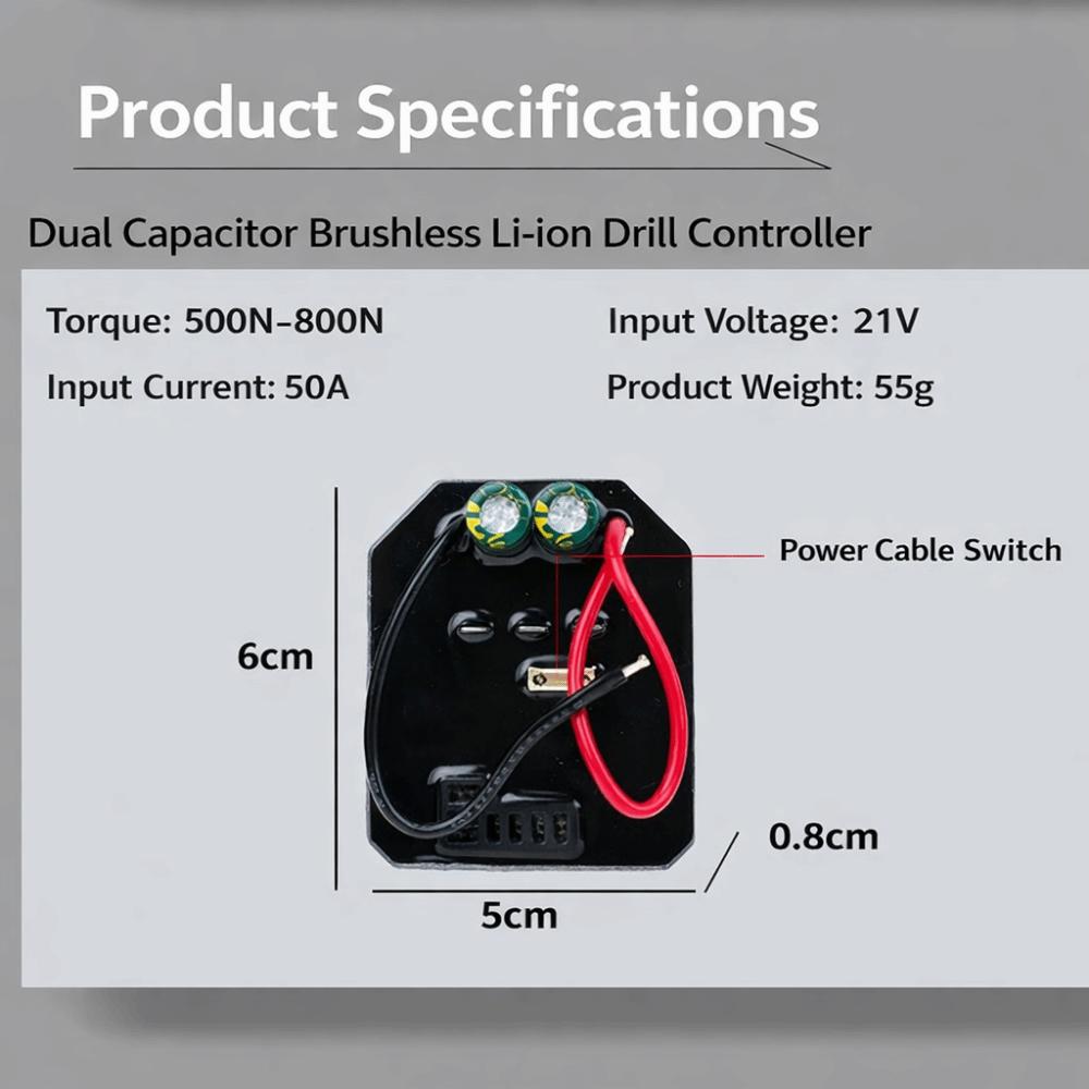 Brushless Lithium Electric Drill Board Aluminum Shell Controller Motherboard Power Tool