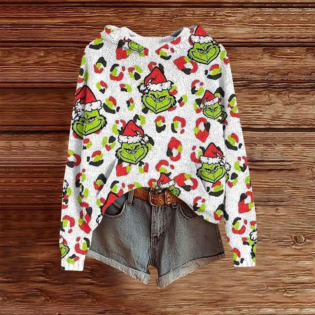 Sweatshirts For Women Knit Sweater Cute Shirt Fall Pullover Hooded Sweatshirt