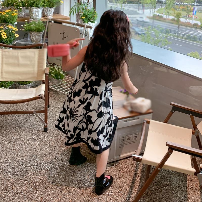 Летнее платье с пышной талией для девочек, милое платье принцессы, летнее прохладное пляжное платье