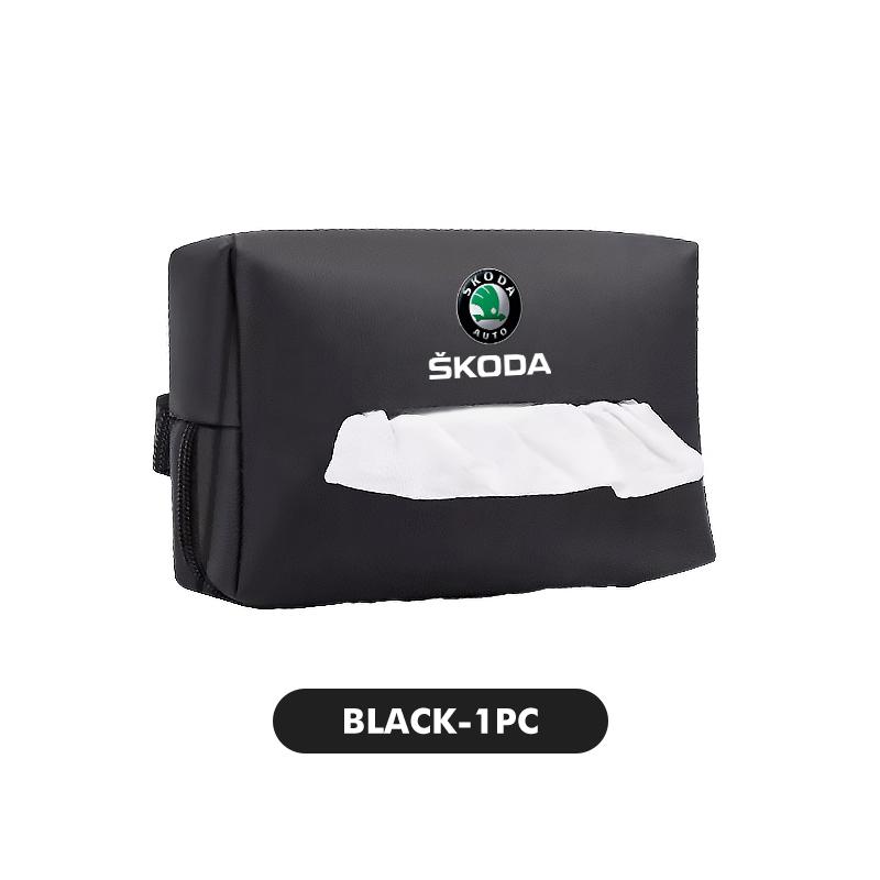 VIJT4 Car Tissue Box Cover Seat Back Hanging Type Tissue Storage Case For Skoda S Kodiaq Octavia 2 3 Yeti Karoq Rapid Fabia VII VRS