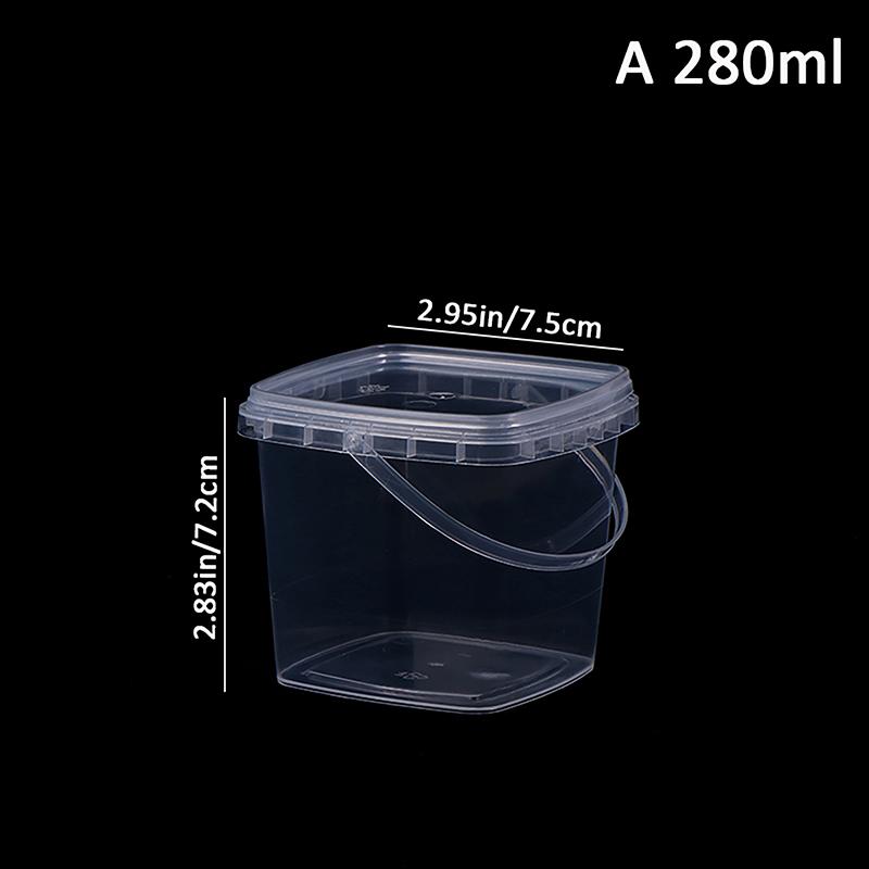 1 шт. 280 мл/500 мл/1 л пустое пластиковое ведро с крышкой герметичные полипропиленовые банки прозрачный контейнер для хранения сыпучих продуктов питания ведра для напитков