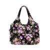 Retro Women Canvas Handbag Bow Shoulder Bag Female Flower Printed Fashion Small Canvas Bag