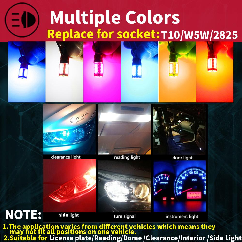 4x T10 LED W5W Canbus Light Bulb Car Clearance Interior Reading Parking Lights Dome Lamp White Blue Red amber ice blue No Error Dome Lights 6