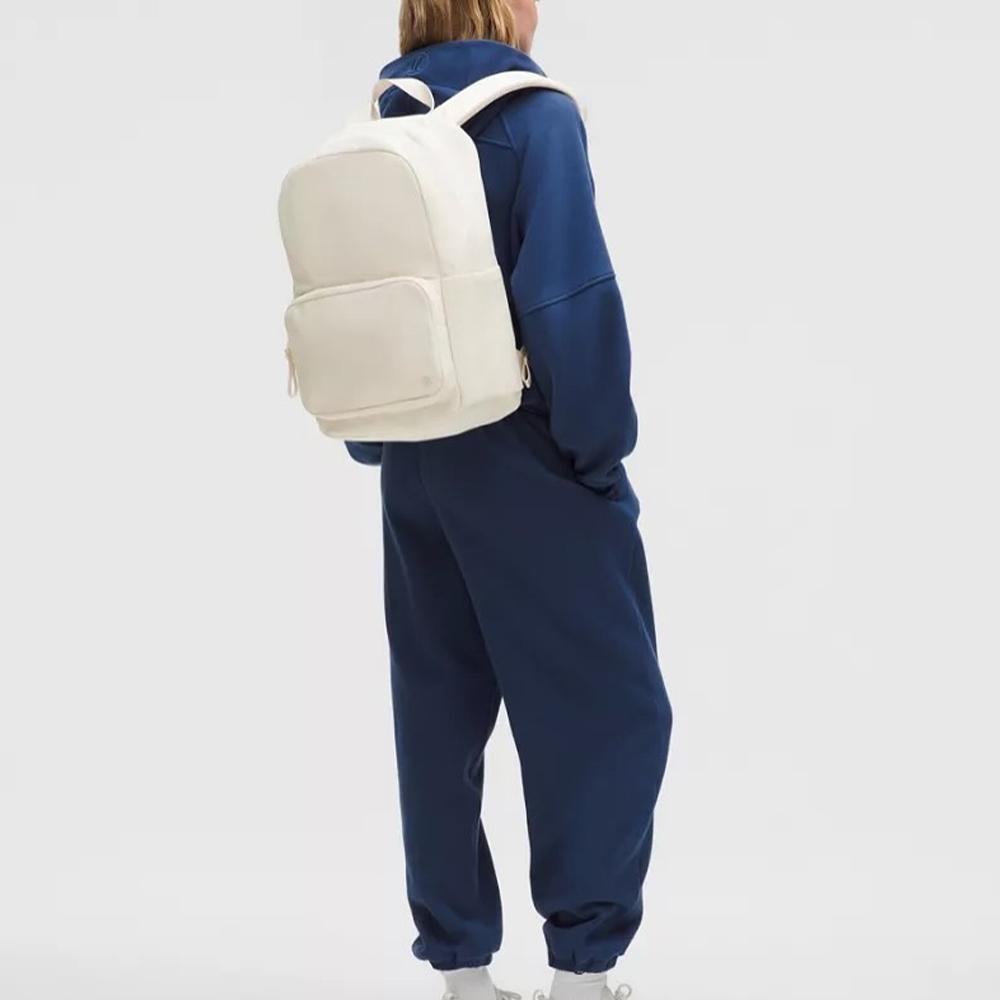 Lululemon Везде 22л Классический Нейлоновый Рюкзак с Логотипом Унисекс Рюкзак Цвет Слоновой Кости LU9CMAS-069076