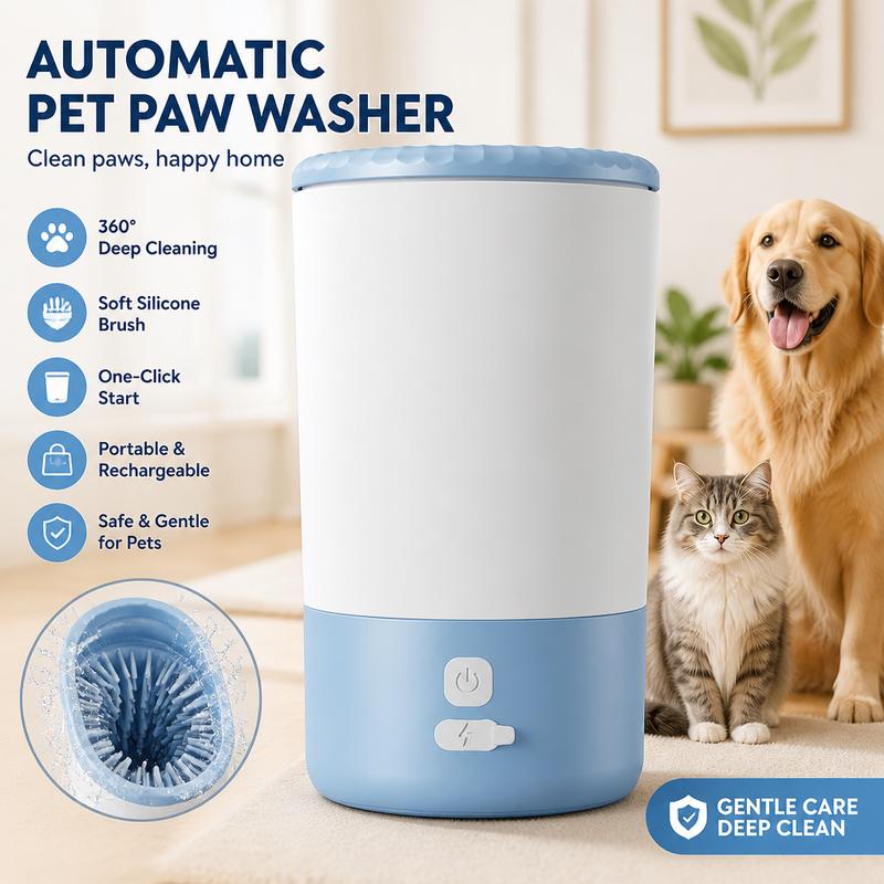 Electric Automatic Pet Foot Washing Machine Portable Quick Clean Low Noise Waterproof Dog Paw Cleaner Foot Cup