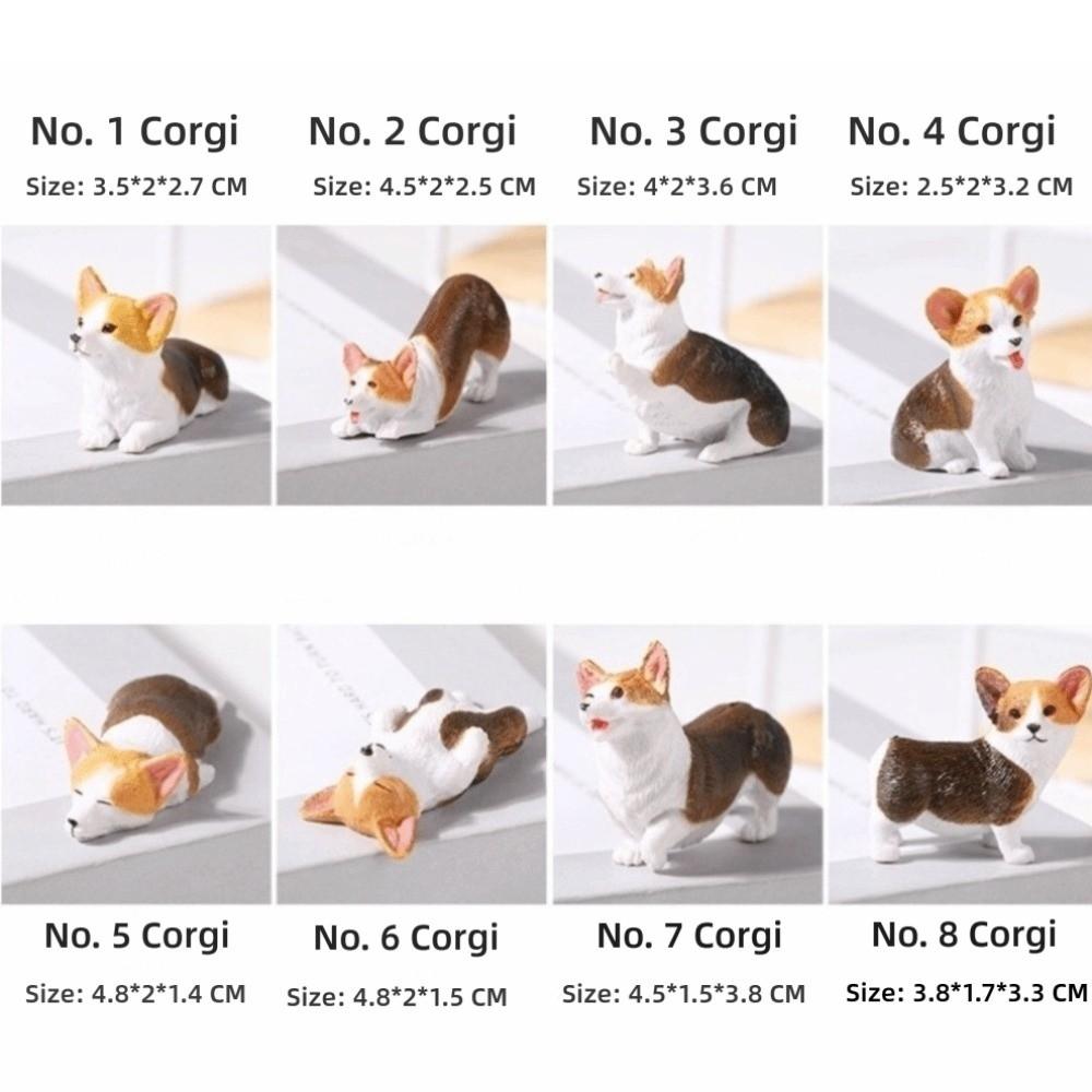 Resin Mini Corgi Resin Figurine Mini Aquarium Ornament Dashboard Ornament Dashboard