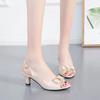 Spring and Summer New Korean Version One-word Buckle Fashion Casual Fish Mouth Large Size Women's Sandals