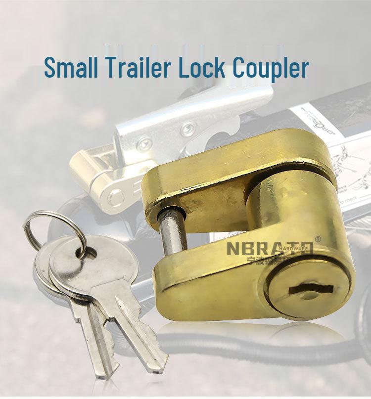 Gold 1/4" Copper Plated Tow Hitch and Coupler Lock for Trailers and RVs