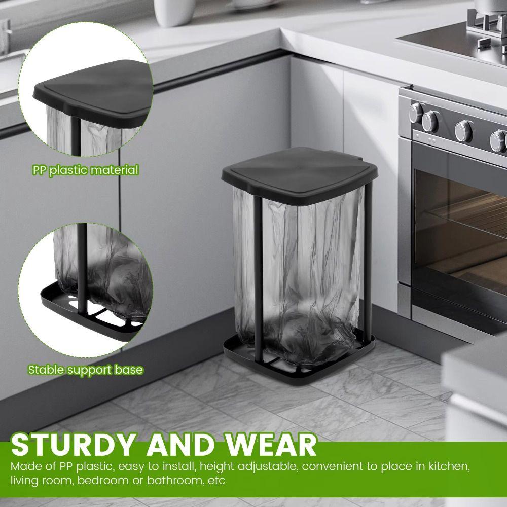 with Lid Trash Bag Holder Portable Trash Can Holder Retractable Garbage Bag Auxiliary Rack Kitchen