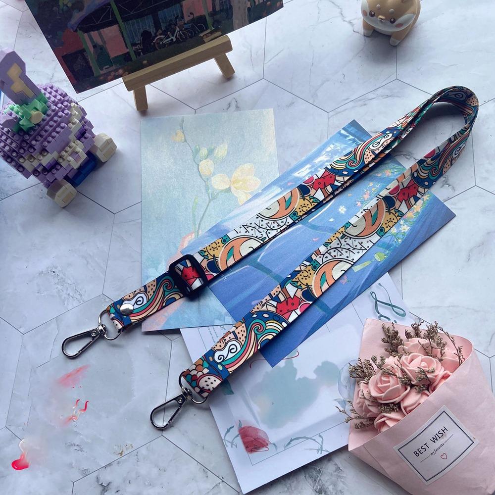 Pattern Design Mobile Phone Lanyard Nylon Mobile Phone Rope Retro Handbag Belt  for Unisex