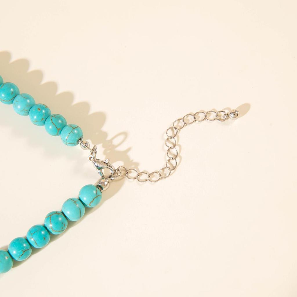 Летнее хит продаж, имитация цвета бирюзы, акриловое ожерелье с коралловым кулоном для женщин, ювелирные изделия, ожерелье для пляжного отдыха