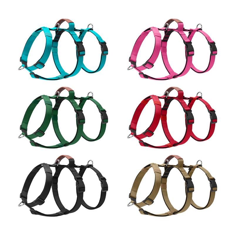 Escape-Proof Nylon Dog Harness with Handle Adjustable No-Pull Pet Harness for Medium Large Dogs Golden Retriever Husky Supplies