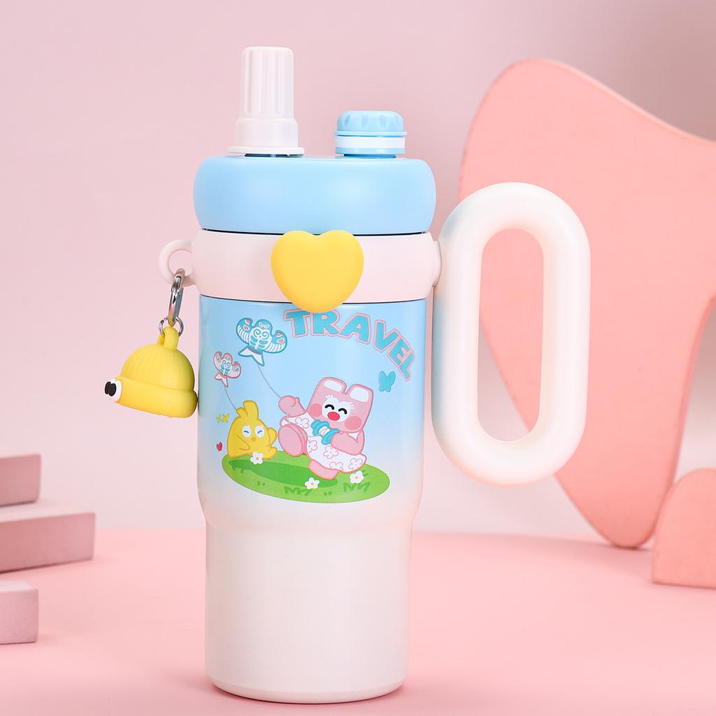 Новая термокружка с мультяшной фигуркой из нержавеющей стали для девочек, большая емкость, соломенная кружка, высокий уровень внешнего вида, ледяная кружка Bully