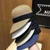Elegant Straw Equestrian Hat Women's Spring and Summer Shade Cap Holiday Beach Sunscreen Straw Hat