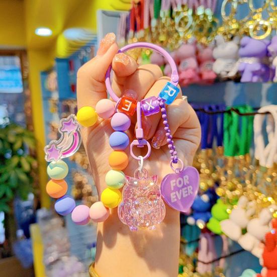 Браслет-ремешок на запястье для телефона с бусинами и подвеской-совушкой, брелок-цепочка против потери, шнурок для мобильного телефона, сумки, ключей