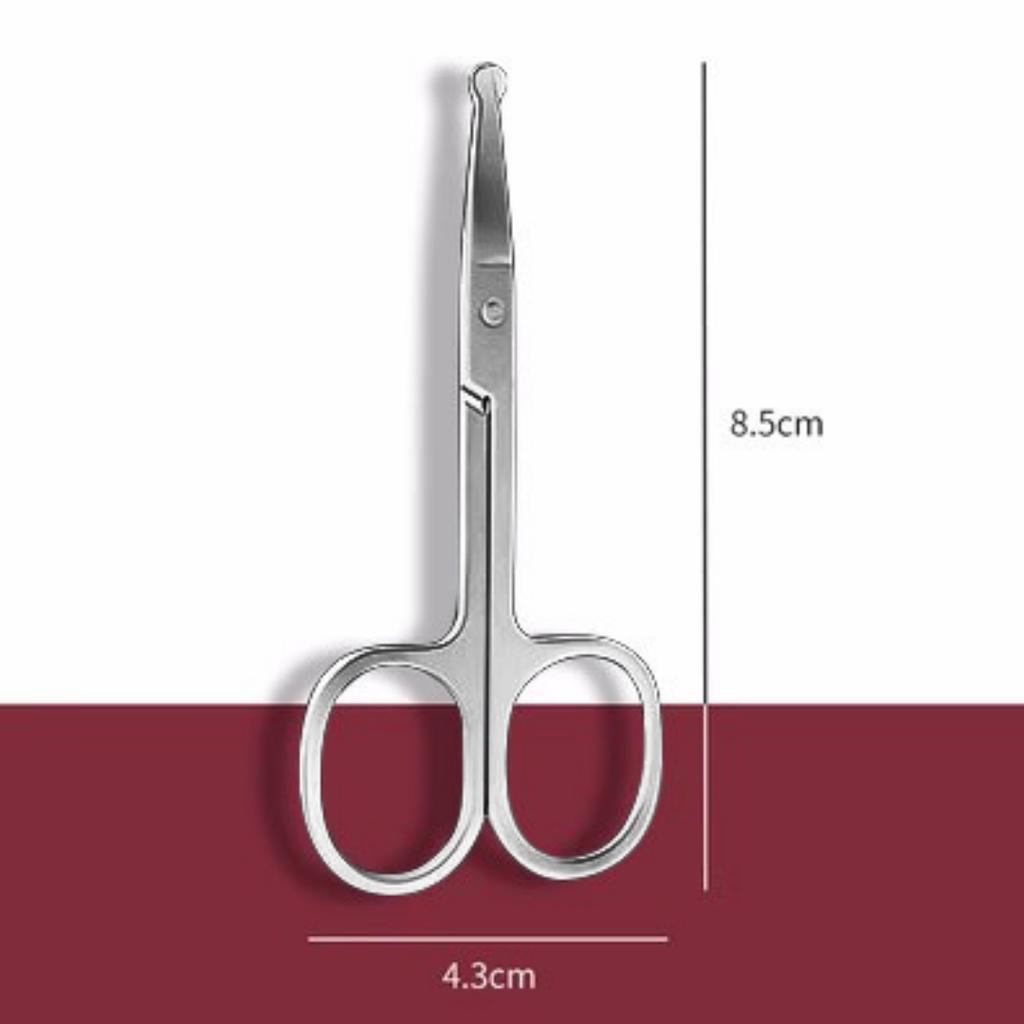 Unisex Stainless Steel Black Round Head Safe Nose Hair Scissors (Do Not Hurt Nose)