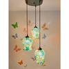 Классическая подвесная стеклянная мозаичная люстра с тремя светильниками, подвески, потолочная лампа (Мульти Цветок)