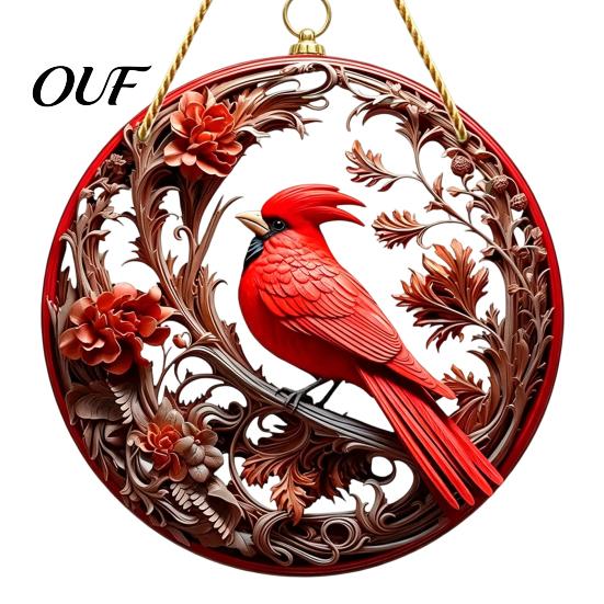Decorative Bird Ornament for Window Colorful Hummingbird Wall Hanging Decoration, Stained Acrylic Suncatcher Natural Atmosphere Decor Decor,