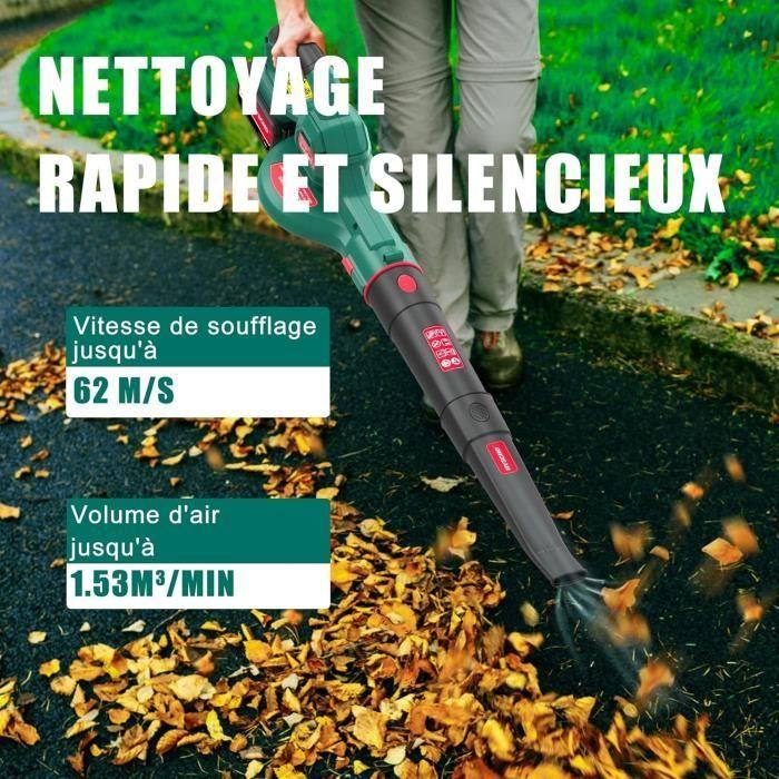 Souffleur de Feuilles - HYECHO - 18V - 223 km/h - Batterie 4,0Ah - Flexible et Ergonomique