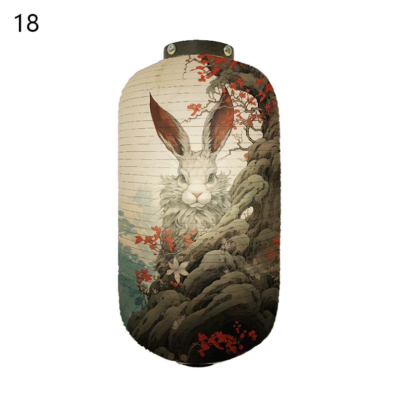 Японский традиционный бумажный фонарь в стиле укиё-э с изображением кролика, ресторан, кухня изакая, магазин суши, подвесной декор