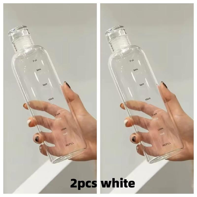 1/2PCS New Water Cup Sport Water Bottle With Time Scale Couple Plastic Portable Water Container Anti-drop Outdoor Water Bottle